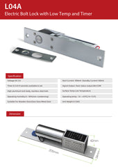 SIB L04A 2 WIRE ELECTRONIC DROP BOLT LOCK