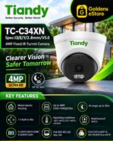 TIANDY TC-C34XN Spec:I3/E/Y/2.8mm Indoor Camera, 4 MP, 30M IR , Fixed 2.8mm Lens