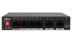 DAHUA DH-PFS3006-4GT-60 6-PORT UNMANAGED DESKTOP SWITCH WITH 4-PORT POE