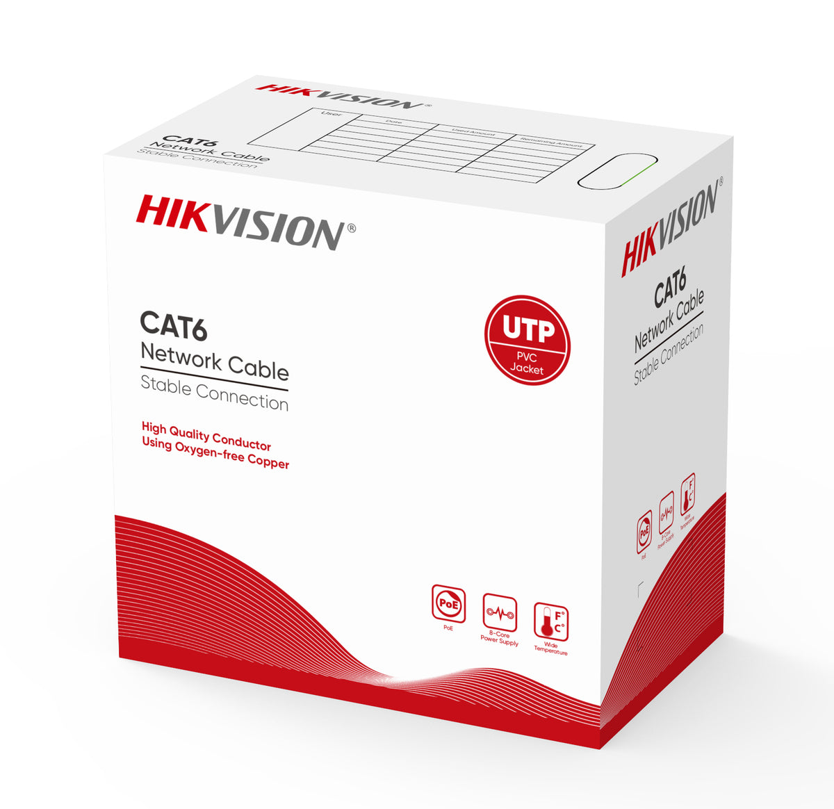 HIKVISION DS-1LN6-UU CAT6 UTP Cable PVC SHEATH (305m per box)