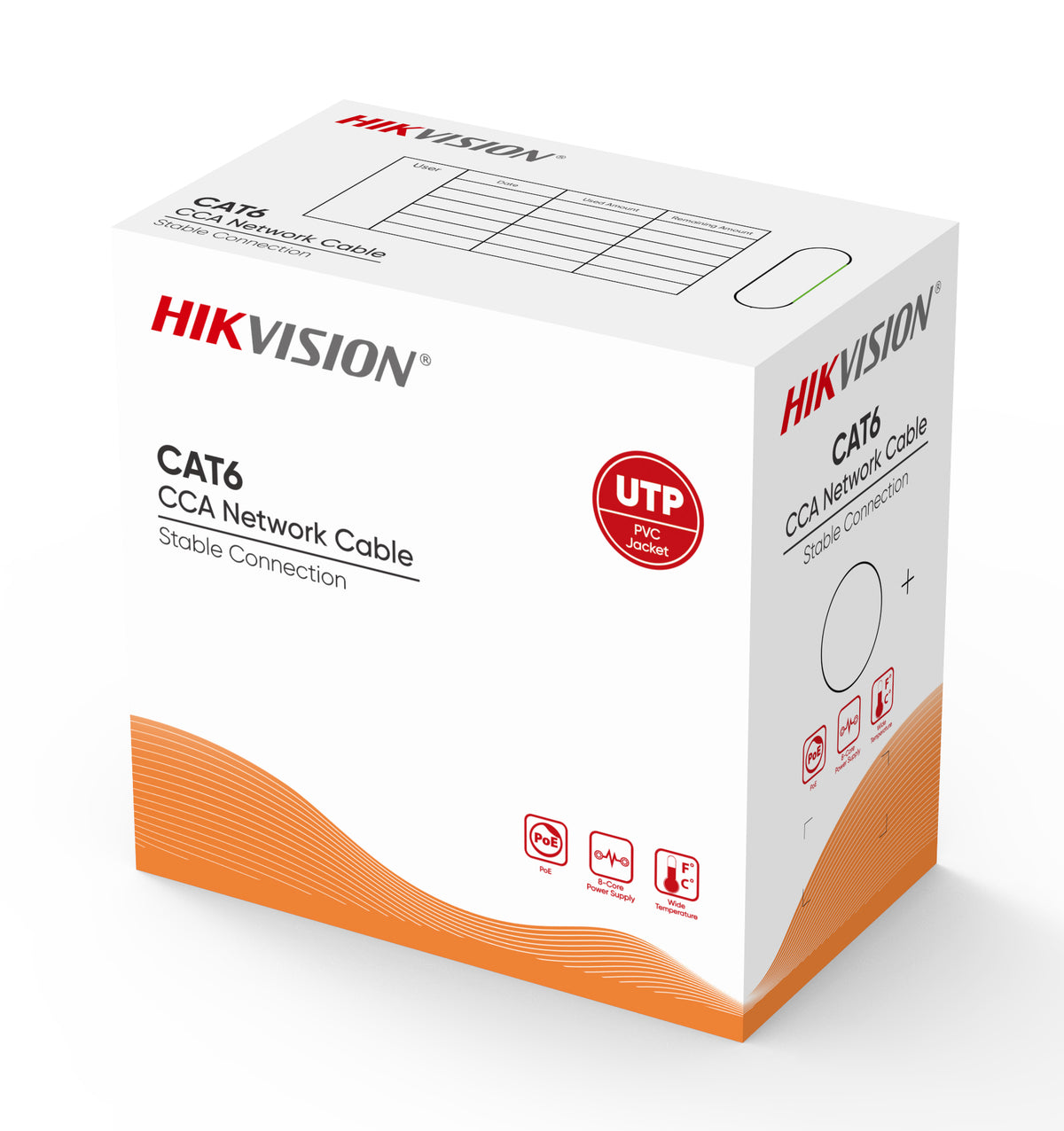 HIKVISION DS-1LN6U-W/CCA 305 m CAT6 UTP Network Cable (CCA,0.565 mm) (Black)