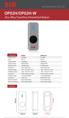 SIB OP02H-W  ZINCE ALLOY EXIT BUTTON (WATERPROOF)