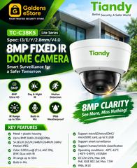 TIANDY  TC-C38KS Spec:I3/E/Y/2.8mm  8MP Indoor Network Camera, 30m IR