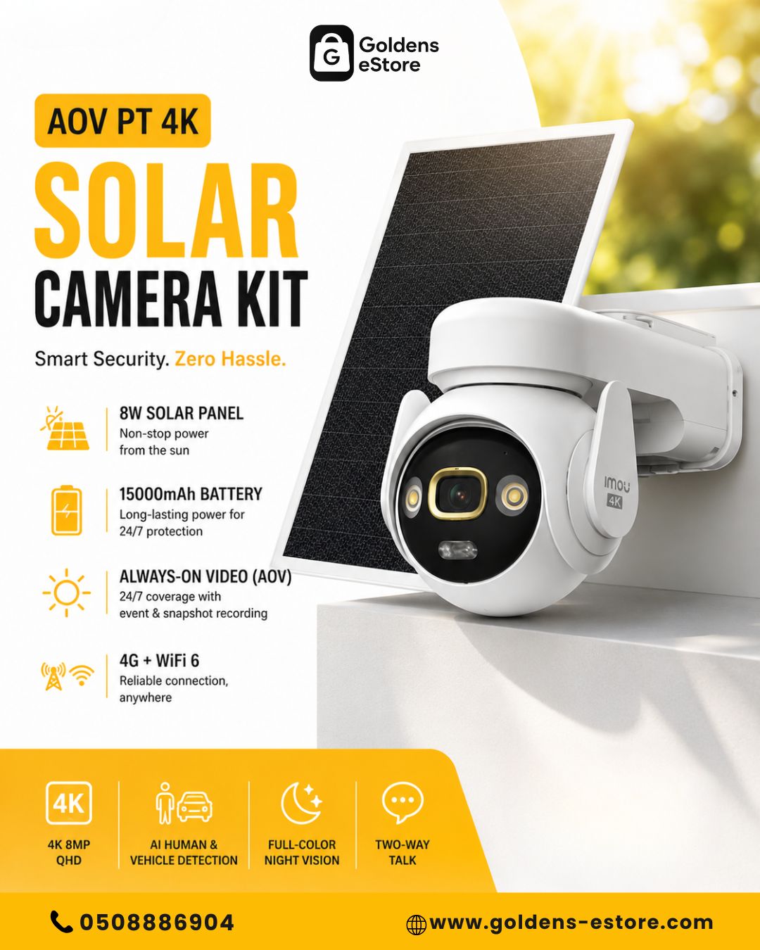 IMOU IPC SA7E-T-8M0T3/FSP008 AOV PT 8MP Kit  Outdoor wireless CCTV camera