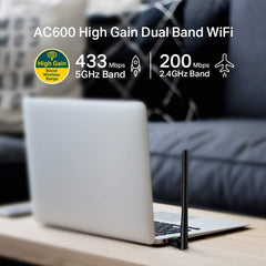 TP-LINK Archer T2U Plus AC600 High Gain Dual Band Wi-Fi USB Adapter