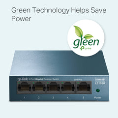 TP-LINK LS105G 5-Port 10/100/1000Mbps Desktop Network Switch