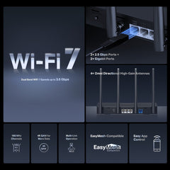 MERCUSYS MR27BE BE3600 Dual-Band Wi-Fi 7 Router